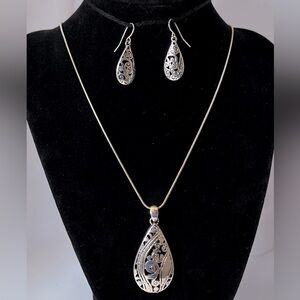 Necklace, Silver-toned, With Matching Earrings - Christopher and Banks